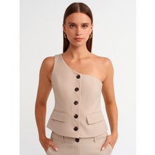 Dilvin 60551 Asimetrik Yelek-Taş