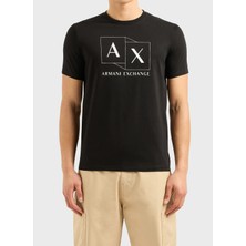 Armani Exchange Bisiklet Yaka Düz Siyah Erkek T-Shirt 8NZH97 ZJ9AZ 1200