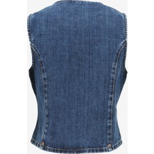 Denim Trip Koyu Indigo Kadın Yelek Dt10534