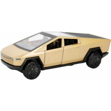BirlikOyuncak 1:36 Tesla Cybertruck Sesli Ve Işıklı Die Cast Çek Bırak Araba - Gold
