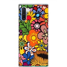Printify Samsung Galaxy Note 10 ile Uyumlu 1mm Slim Fit Retro Colors 2 Baskılı Şeffaf Silikon Kılıf