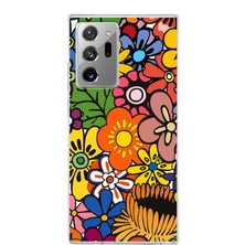 Printify Samsung Galaxy Note 20 Ultra ile Uyumlu 1mm Slim Fit Retro Colors 2 Baskılı Şeffaf Silikon Kılıf