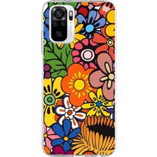 Printify Xiaomi Redmi Note 10S ile Uyumlu 1mm Slim Fit Retro Colors 2 Baskılı Şeffaf Silikon Kılıf