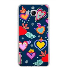Printify Samsung Galaxy J7 2016 ile Uyumlu 1mm Slim Fit Retro Colors 3 Baskılı Şeffaf Silikon Kılıf