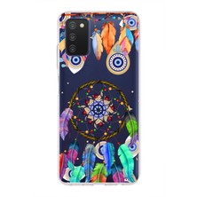 Printify Samsung Galaxy A03S ile Uyumlu 1mm Slim Fit Nazar Boncuğu 5 Baskılı Şeffaf Silikon Kılıf