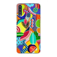 Printify Samsung Galaxy A20S ile Uyumlu 1mm Slim Fit Retro Colors 6 Baskılı Şeffaf Silikon Kılıf