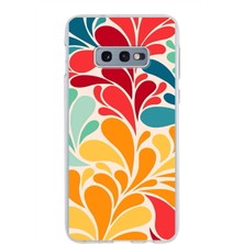 Printify Samsung Galaxy S10E ile Uyumlu 1mm Slim Fit Retro Colors 5 Baskılı Şeffaf Silikon Kılıf