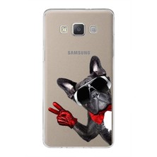 Printify Samsung Galaxy A5 2015 ile Uyumlu 1mm Slim Fit Köpek 1 050E Baskılı Şeffaf Silikon Kılıf