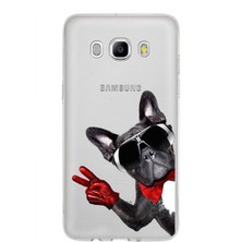 Printify Samsung Galaxy J5 2016 ile Uyumlu 1mm Slim Fit Köpek 1 050E Baskılı Şeffaf Silikon Kılıf