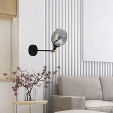 Dede Oynar Başlı Ayarlanabilir Aplik Camlı Siyah