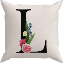 Evdek Flowered Harf (L) Kırlent Kılıf