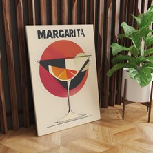 Margarita Kokteyl Retro Dekoratif Kanvas Tablo - Cafe Dekor - Salon ve Mutfak Için Duvar Dekoru
