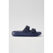 Ozyo Lily Lacivert Çift Bant Eva Platfrom Günlük Yazlık Plaj Terliği