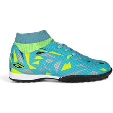 Ayakkabımood Dgn 2303 Flt Çocuk Su Yeşili-Sarı Çoraplı Halısaha Ayakkabısı