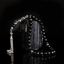 Tesbih Sepetim Zirkon Taşlı Gümüş Püsküllü Kristal Kesme Onix Taşı Tesbih