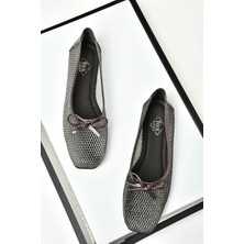 Fox Shoes S476350115 Platin File Kadın Babet