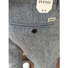 İnpool Erkek, Ayarlanabilir Bel, Regular-Fit, Old Money Culture, Pamuklu, Keten Görünümlü Pantolon 166-1