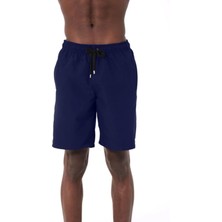 Miami Beach Lacivert Uzun Boy Basic Model Su Itici Özellikli Düz Renk Erkek Plaj Deniz Şort Mayo - 2206-LACIVERT