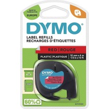 Dymo Letratag Plastik Kırmızı Şerit 59424 (12MM x 4 Metre)