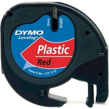 Dymo Letratag Plastik Kırmızı Şerit 59424 (12MM x 4 Metre)