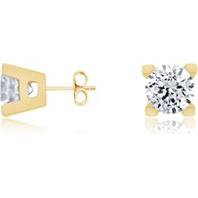 Güler Kuyumculuk Altın Tek Taş Küpe