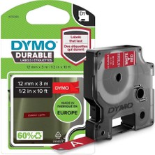 Dymo Kalıcı D1 Şerit (12 mm x 3 Mt), Kırmızı/beyaz - 1978366