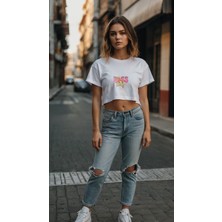 Kadıncropbaskılıt-Shirt Kadıntişört