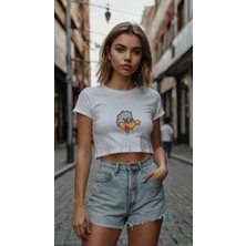 Kadıncropbaskılıt-Shirt Kadıntişört