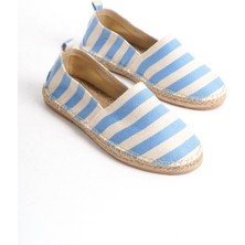 Mubiano Summer Erkek Jüt Taban Keten Mavi/beyaz Espadril -MSSR3535-MB