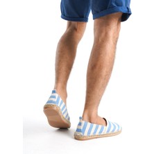 Mubiano Summer Erkek Jüt Taban Keten Mavi/beyaz Espadril -MSSR3535-MB