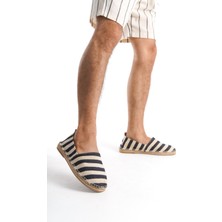 Mubiano Summer Erkek Jüt Taban Keten Lacivert/beyaz Espadril -MSSR3535-LB