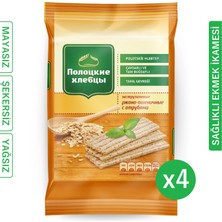 POLOTSKİE HLEBTSY Çavdarlı ve Tam Buğdaylı Tahıl Gevreği (Gevrek Ekmek) 80G ×4 Adet, Sağlıklı Çıtır Atıştırmalık,ekmek Yerine