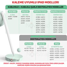 Novstrap Apple iPad Air 11/13 Inç ile Uyumlu Tablet Kalemi Pencil, Avuç Içi Reddi Manyetik Şarj 3xuç