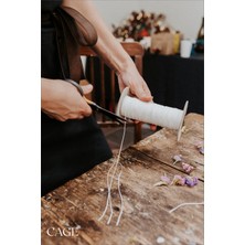 Cage Art Studio Pamuk Mumlanmış Mum Fitili ( Mum Yapım Malzemesi ) - Candle Wick - Ince 1. Kalite Pamuk Mum Fitili