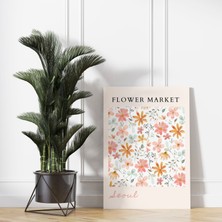 Pegziz Minimalist Çiçekler Seul Güney Kore Temalı Dekoratif Kanvas Tablo - Modern Duvar Dekorasyon Sanatı