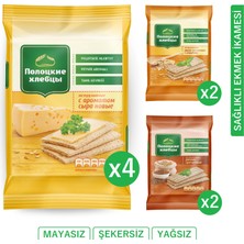 POLOTSKİE HLEBTSY Tahıl Gevreği (Gevrek Ekmek), Karışım Kutu:peynirli×4, Çavdarlı ve Karabuğdaylı×2, Tam Buğdaylı×2