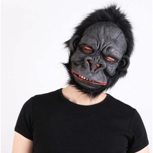 Ynt İthalat Lateks Goril Maskesi Maymun Maskesi Et Maskesi Orangutan Siyah Saçlı 1 No