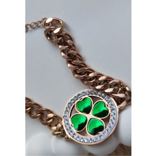 Nisan Kids Yeşil Taşlı Yonca Bileklik