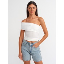 Dilvin 31090 Asimetrik Top-Ekru