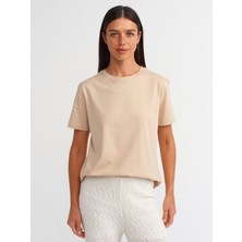 30740 Pamuklu T-Shirt-Açık Bej