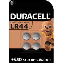 Duracell Özel LR44 Alkalin Düğme Pil 1,5V (76A / A76 / V13GA), 4'lü Paket