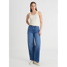 Lee Yüksek Bel Ispanyol Paça Regular Fit Mavi Kadın Denim Pantolon L31S011XT-STELLA A Line Jean Pantol