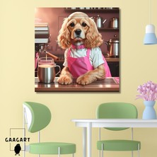 Gaagart Kare Kanvas Kahve Köşesi Cafe Tablosu Barista Açık Renk Cocker