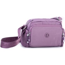 Nas Bag Kadın Spor Çok Gözlü Su Geçirmez Hafif Mini Çanta Mor  ( 22X16 cm )