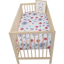 Enha Baby %80 Pamuklu Lastikli Bebek Çarşafı,beşik ve Park Yatak Çarşafı -Pusula DENIZCI-(70X110)(60X120)