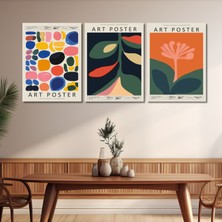 Gaagart 3'lü Kanvas Duvar Tablosu Renkli Art Poster Tasarımı