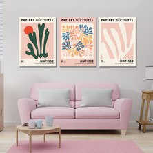 Gaagart 3'lü Kanvas Duvar Tablosu Papiers Henri Matisse Tasarımı