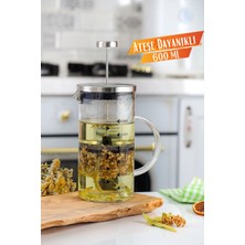 Metsar Home 600ML 3 Ü 1 Arada (Ateşe-Isıya Dayanıklı) French Press, Demlik, Ölçü Kalıbı