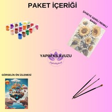 Lilyhobbyland Sayılarla Boyama Hobi Seti Renkli Baskılı (Çerçeveli) 40X50 Cm: Yıldızlı Gece