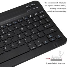 Denver TAQ-10473K 10.1" Uyumlu Kablosuz Bluetooth Şarj Edilebilir Mini Q Klavye - Siyah